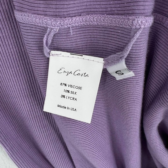 ENZA COSTA Dress Womens Small Purple Silk rib Tank Dress Hushed Violet NWOT - Picture 7 of 8